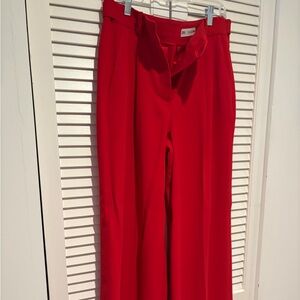 Zara Red Wide-Leg Women's Pants